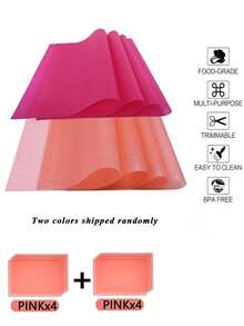 4pcs/8pcs Washable, Waterproof, Oil-Resistant Refrigerator Mats, Suitable For Fridge Shelves, Freezer, Cabinet Drawers, Home Kitchen Organization - Multicolor - View 18