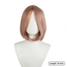 Synthetic Wig Women Short Bob Wig Light Rose Gold Straight Middle Part Hair Wig Daily Party Heat Resistant Synthetic Hair Wigs - Multicolor - View 10