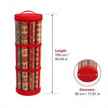 Christmas Wrapping Paper Organizer Storage 41" Gift Wrapping Paper Storage Bag Clear PVC With Oxford Gift Wrap Paper Holder - View 6