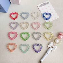 20PCS/Acrylic Heart Frame UV Color Print, Straight Hole DIY Jewelry Pendant For Beading - Multicolor - View 2