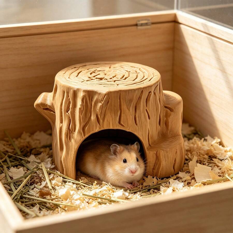 1pc Creative Tree Hollow Pet Hideout / Landscape Nest / Climbing Pet Hideout / Reptile & Hamster House / Pet Cage Decoration Accessory - one-size - View 1