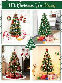 1pc Artificial Christmas Tree, With Metal Stand, Full Dense Branches, Easy Assembly, Reusable, Great For Christmas Scenery, Suitable For Shop & Home Decoration, Indoor & Outdoor Use, Christmas Tree Only, Accessories Not Included - Multiple Specifications - View 7