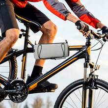 Grey Bicycle Handlebar Storage Bag Nylon Water‑Repellent For Road Mountain Bike Phone Wallet Cycling Essentials Quick Install - Grey - View 3