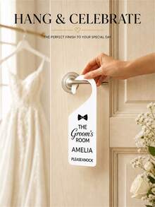 Custom Name And Text Wedding Door Hanger, Personalized Bride And Groom Door Sign, Wedding Suite Door Decor, Just Married And Please Knock Sign, Bridal Shower And Engagement Party Decoration, Wedding Reception Sign For Couples And Newlyweds - Multicolor - View 4