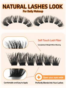 192pcs Thick False Eyelash Clusters, 200D D Curl, 10-18mm, Suitable For Beginners, Create Charming Dense Voluminous Lashes, Gift For Girls - D - View 3