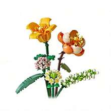 Multiple Styles Artificial Flower Bouquet Building Blocks, Home Decor Ornament, Creative Gift For Mother's Day, Birthday, Christmas & Valentine's Day - Model - View 17