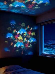 1pc 360° Rotating LED Starry Ocean Projection Night Light, Dynamic Projection Lamp, USB Powered Adjustable Atmosphere Light, Suitable For Living Room And Game Room Decoration, Ocean, Christmas, Snowflake Three Theme Projection Lamp, Wall Rotating Decoration, 360° Rotating Dynamic Pattern Light And Shadow Decoration, Lighting Fixture, Bedroom Lighting, Birthday Party, Photography Lighting, Light Bulb, Christmas, Snowflake, Light, Projector, Suitable For Ceiling, Home, Room, University, Festival, Living Room, Bedroom, Event Venue - Ocean Projection Light - View 12