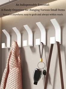 1/2/4/6pcs Matte Black Towel Hooks For Bathrooms, Heavy Duty Wall Mounted Robe Coat Hook Waterproof Rustproof Double Hooks For Hanging Towels Robes Loofah Bags, Home Storage Organizer, Bathroom Accessories - Multicolor - View 9
