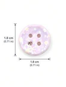 10pcs DIY Style Random New Fresh Small 4-Hole Buttons, Clothing Accessories, Handmade DIY Materials, Hair Accessories, Phone Case Decoration - Multicolor - View 5