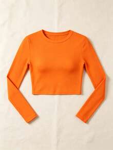 Women Undershirt Tops - Orange - View 3