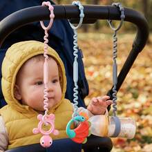 5pcs Silicone Anti-Lost Straps For Stroller, Flexible Baby Toy Tether & Bottle Holder, Multi-Use Stroller - Multicolor - View 5