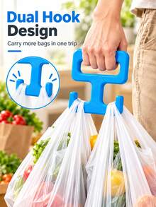 Modern Practical Shopping Bag Handle, Double Hook Design, Smooth Rounded Edges For Comfortable Grip, Reduces Hand Pressure And Strain, Portable Shopping Bag Handle Aid, Suitable For Supermarket Shopping, Supermarket Trips, All-Season Home Daily Use - Multicolor - View 10