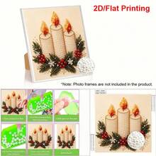 New Pearl Painting Christmas Candle Wreath Pattern Design For Home Wall Decor Art, Inspiring Creativity And Passion, Thoughtful Christmas Holiday Gift For Creative Handmade Art Enthusiasts Diamond Painting Kit - Pearl Painting - View 8