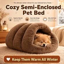 1pc Plush Round Pet Bed, Suitable For Cats And Dogs, Soft Faux Rabbit Fur Donut-Shaped Bed With Raised Edges, Comfortable And Warm Sleeping Nest, Suitable For Small And Medium-Sized Dogs And Cats Indoor Pet Mat, 17.72in/21.65in/23.62in - Multicolor - View 1