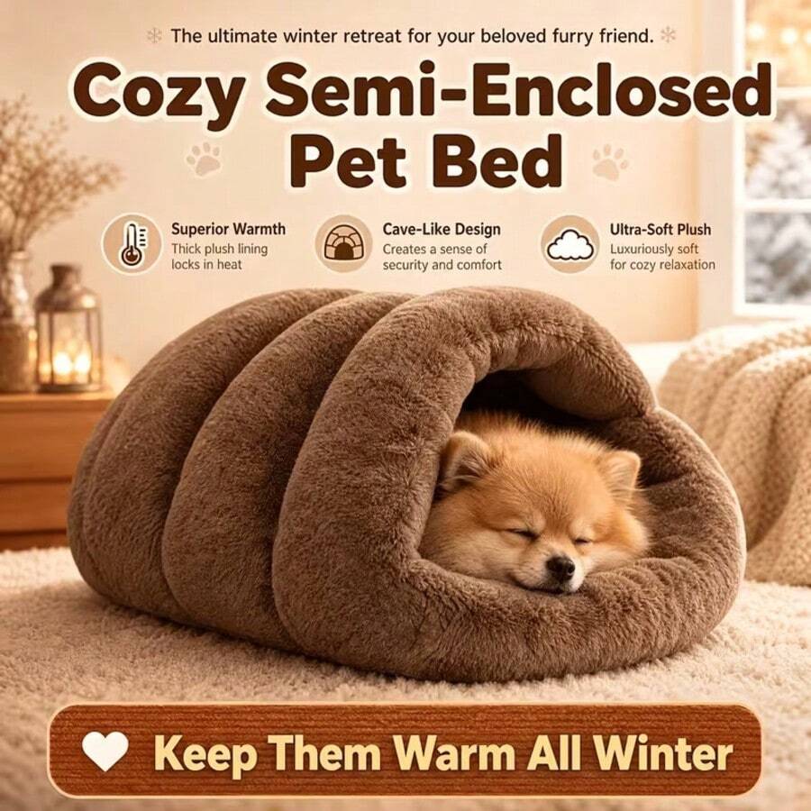1pc Plush Round Pet Bed, Suitable For Cats And Dogs, Soft Faux Rabbit Fur Donut-Shaped Bed With Raised Edges, Comfortable And Warm Sleeping Nest, Suitable For Small And Medium-Sized Dogs And Cats Indoor Pet Mat, 17.72in/21.65in/23.62in - Multicolor - View 1