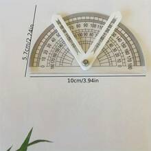 180° Rotating Protractor - Durable Plastic, Ideal For Math Teaching & Office Use - A - View 4