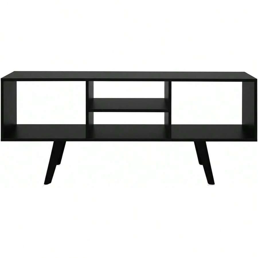 Mueble TV Barcelona Ideal para Salas Compactas y Pantallas Medianas Color Negro - Negro - Ver 1