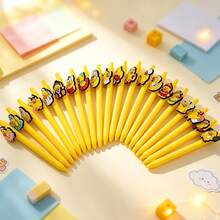 Cute Cartoon Yellow Duck Retractable Pens, Funny Assorted Duck Character Decorative Clip Pens,Black Ink Writing Pens, School Office Supplies - Multicolor - View 4
