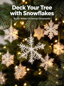 Christmas Snowflake Decorations - White Plastic Snowflakes, Suitable For Christmas Trees, Weddings And Window Decor, Ideal For Holiday And Party Celebrations, Create Christmas Atmosphere, Winter Essential - Multicolor - View 1