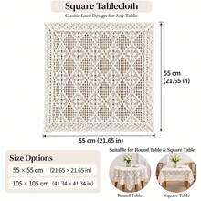 Vintage Crochet Lace Tablecloth, Hollow Knit Dust Cover For Nightstand, TV, Refrigerator, Washing Machine, Dining Coffee Table, Small Household Appliances - Multicolor - View 2