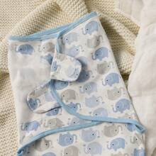 3 Packs Baby Swaddle Wrap, Swaddle Blanket For Newborn And Infant, Adjustable, Soft Cotton Baby Sleep Sack For Boy And Girl, Small(0-3 Month) - Cute Elephant-3pcs - View 6