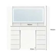 HaluPeit White Luxury High-End Dressing Table With High-Definition Light Mirror, Large Capacity Storage Dressing Table, And USB Charging - White - View 6