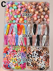 30/60/90pcs Girls Minimalist Hair Clips Set, Multi-Color Five-Point Star, Water Drop, Daisy Flower Small Hair Claw Clips, Fashion Fresh Cute Hair Accessories, Hair Clips, Bangs Clips, Non-Damaging Hair Clips, Daily Use, Gift - Multicolor - View 12