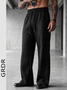 GRDR Textured Casual Men's Pants For Daily Commute - Black - View 3
