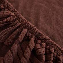 1pc Woven Skirt Style Sofa Cover, Fully Wrapped Dust-Proof Sofa Cover, High Elasticity, Strong Tensile Strength, No Deformation, Washable And Machine Washable Without Fading, Moisture Absorbing And Breathable, Suitable For All Seasons - Coffee - View 8