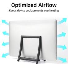 15.6 Inch Vertical Laptop Stand With Gravity Auto Lock, Compatible With Neo 13 Inch, A3404 Air 13/15 Pro 13/14 And (A16) 11th Gen 11 Inch, 10th Gen 10.9 Inch Tablets, Space-Saving Desktop Base, Black - View 5