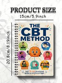1pc Spanish-Version Cognitive Behavioral Therapy CBT Workbook Mental Health Journal Overthinking Relief Guide Daily Mindfulness Prompt Diary Self Care Trackers Emotional Healing Stress Management Book Adult - A5 - View 2