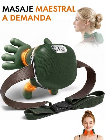 ONEEKA 1 pieza Masajeador de mano biónico recargable de 2000mAh, dispositivo portátil de masaje de mano 3D simulado con masajeador eléctrico de presión de dedos para el cuello, masajeador profesional de mano y hombro-cuello