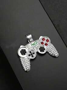 1pc Fashion Hip-Hop Style Full Zirconia Inlaid Game Controller Pendant Alloy Necklace Pendant, Suitable For Couples To Wear - Multicolor - View 5