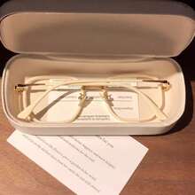 Unisex Sweet Style Plain Square Frame Glasses, Fashion Commute Essential Accessory, Perfect For Shopping, Outfit Matching, Reading And Gifting - Clear - View 3