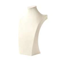 1pc Necklace Display Stand, Velvet Mannequin Neck Holder, Jewelry Necklace Hanging Rack, Pendant Display Prop - Beige - View 4