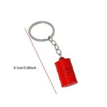 1pc New Oil Drum Model Keychain, Street Style Hip-Hop Fashion Accessory For Bags And Clothing, Festival Gift For Friends, Family, Couples, Birthday Party Souvenir - Multicolor - View 8