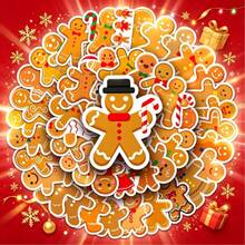 50pcs Gingerbread Man Personalized Christmas Sealing Stickers, Cute Creative Luggage Glass Bottle Decorative Stickers - Multicolor - View 5