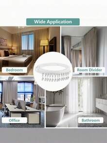 140/113/84/30pcs Flexible Bendable Curtain Track Set Of Clothes, Heavy-Duty White Plastic, Ceiling & Wall Mount, Multi-Scene Curtain Rail System, Window Treatment, Modern Home Decor, Bay Window & Room Divider - Multicolor - View 6