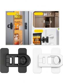 Kunci Pintu Kabinet Universal - Pemasangan Tanpa Alat, Cocok Untuk Kabinet, Laci, Kulkas, Kunci Pengaman Anak - Perekat Kuat, Sulit Dibuka Oleh Balita, Bahan - Universal, Kompatibel Dengan Bahan Kayu Dan Logam - MultiWarna - View 10