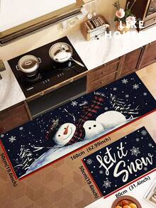 1/2pcs Christmas Floor Mat, Vintage Diatomaceous Earth Mat, Christmas Snowman Pattern, Super Absorbent, Non-Slip, Perfect For Bathroom, Kitchen And Dining Room, Quick Drying, Ideal Gift For Home Decor And Bathroom Mat - Multicolor - View 18