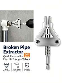 1pc Broken Pipe Extraction Tool, Damaged Pipe Thread Extractor, Drill Bit Broken Wire Remover, Rusted Faucet Broken Pipe Integrated Removal Tool, Easily Remove Broken Pipes From Holes, Effectively Remove Damaged Parts On Rusted Threads, Protect Walls And Existing Threads, Provide Convenient Broken Pipe Removal Service For Home Repair - A - View 2