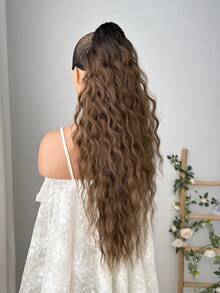 HEYPINK Clip-In Ponytail Hair Extensions, Gradient Color, 26 Inch Long, Water Wave, Heat-Resistant Synthetic Fiber Hair Pieces, Suitable For Women And Girls, Party And Daily Wear - Ombre - View 11