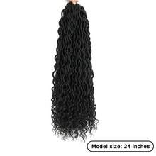 14/18/24 Inch Goddess Locs Crochet Hair, Pre-Looped River Locs With Curly Ends, Bohemian Faux Locs, 1-6 Packs Synthetic Crochet Braids With Installation Tools, Halloween Gift - Multicolor - View 4