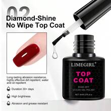 LIMEGIRL Gel Base & Top Coat Set 1/2/3pcs 8ml Clear Gloss Long-Lasting No-Wipe Soak-Off Gift For Women - Black - View 6