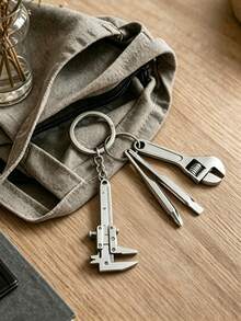 5pcs Simulation Screwdriver Keychain,Mini Wrench Keychain,Portable Multi Tool,Slotted Screwdriver,Key Ring Hook,Car Keychain, Bag Charm, Men's Gift - Multicolor - View 5