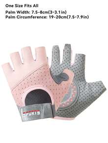 Ueasy 2pcs Women's Non-Slip Half-Finger Fitness Gloves, Breathable Micro-Pore Material & Gel Palm Padding, Adjustable Hook & Loop Wrist Strap, Multi-Function Gloves Suitable For Weightlifting, Cycling, Pull-Up Training - Multicolor - View 14