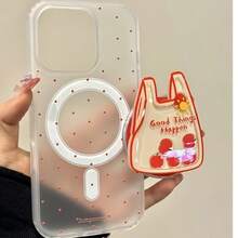 Grip Magnetik Ponsel Bentuk Tas Belanja Lucu dengan Shaker, Dudukan Ponsel MagSafe Apel Mengambang yang Bisa Digoyang, Stand Ponsel Portabel Lipat - MultiWarna - View 5