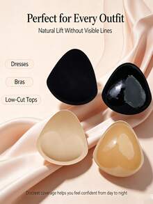 Self-Adhesive Bra Pads, Bra, Adhesive Padding, Invisible Thickened Bra Pads For Bikini, Lingerie Accessories, Reusable Adhesive Bra Pads With Padding - Suitable For Dresses And Bikinis - Multicolor - View 10