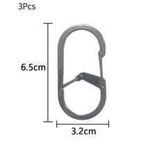 304 Stainless Steel Keychain, G-Shaped Clip, Carabiner, Outdoor Clip, Multi-Function Key Ring, Spring-Loaded Figure-8 Clip, 3 Pieces - 3Pcs G-shaped Keychain - View 10
