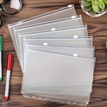 1/5/10/20Pcs A6 Clear PVC Budget Cash Envelopes, 6-Hole Loose Leaf Zipper Binder Pockets, Waterproof Document Filing Pouches For 6-Ring Planner Binder - Sets - View 2